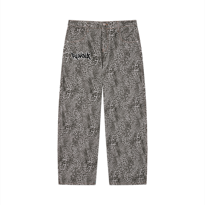 REVOLT LEAPORD PRINT JEANS