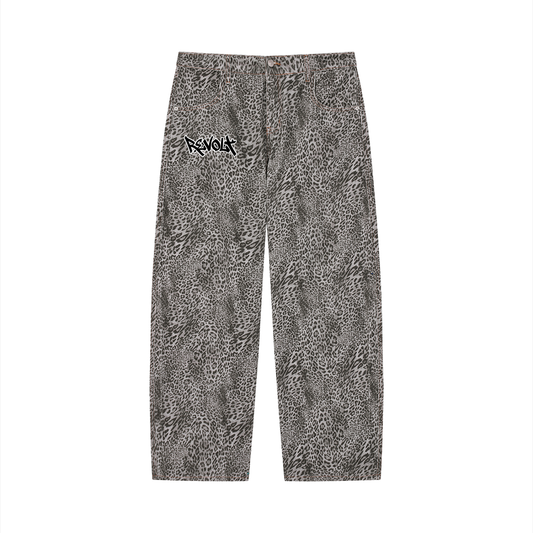 REVOLT LEAPORD PRINT JEANS